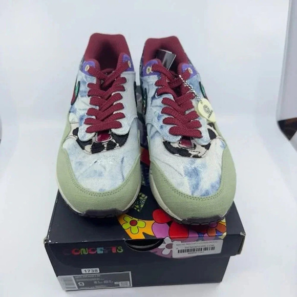 NEW Nike Air Max 1 SP Concepts Mellow Sneaker Shoes Oil Green Multi Color-Sail 9 main image 8
